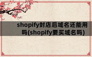 shopify封店后域名还能用吗(shopify要买域名吗)